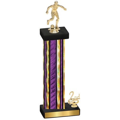 Accented Single Purple Glacier Second Place Soccer Trophy