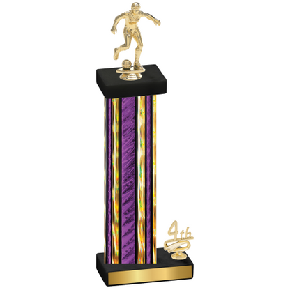 Accented Single Purple Glacier Fourth Place Soccer Trophy