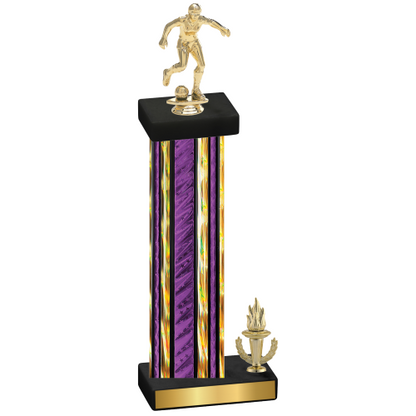 Accented Single Purple Glacier Victory Soccer Trophy