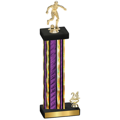 Accented Single Purple Glacier Year Soccer Trophy