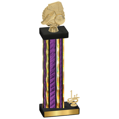 Accented Single Purple Glacier First Place Soccer Trophy