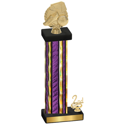 Accented Single Purple Glacier Second Place Soccer Trophy