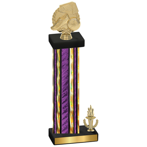 Accented Single Purple Glacier Victory Soccer Trophy