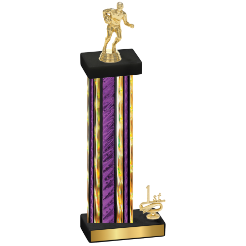 Accented Single Purple Glacier First Place Rugby Trophy