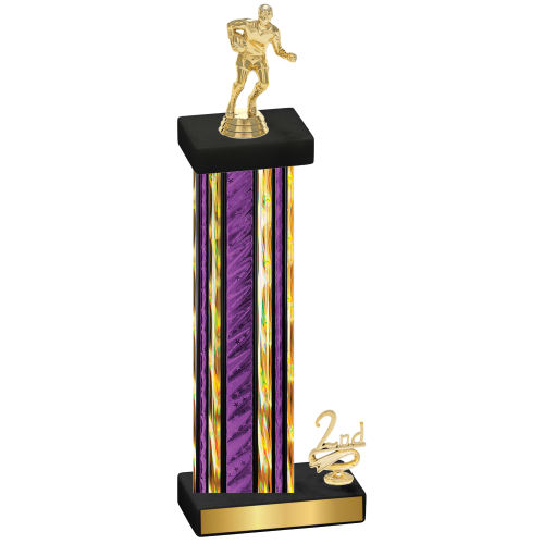 Accented Single Purple Glacier Second Place Rugby Trophy