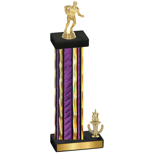 Accented Single Purple Glacier Victory Rugby Trophy