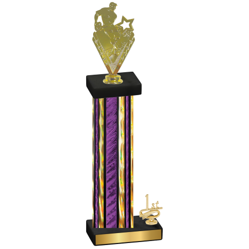 Accented Single Purple Glacier First Place Rugby Trophy