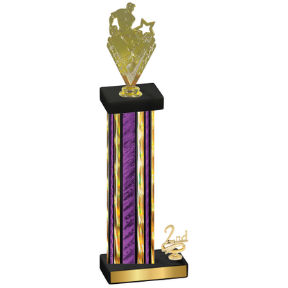 Accented Single Purple Glacier Second Place Rugby Trophy
