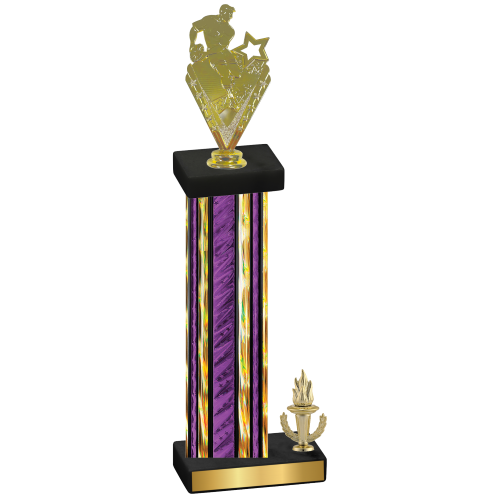 Accented Single Purple Glacier Victory Rugby Trophy