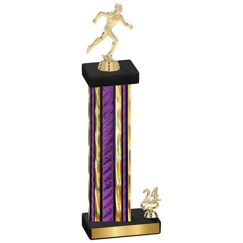 Accented Single Purple Glacier Year Running Trophy