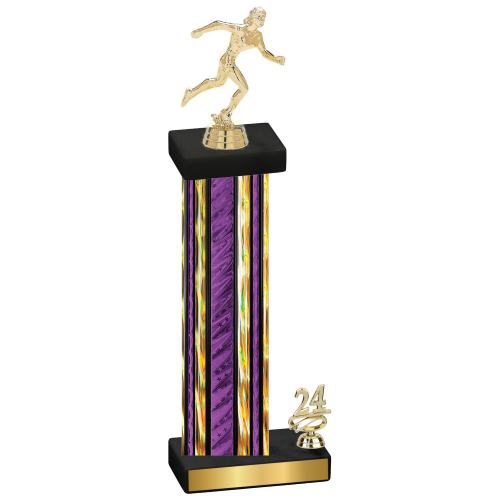 Accented Single Purple Glacier Year Running Trophy