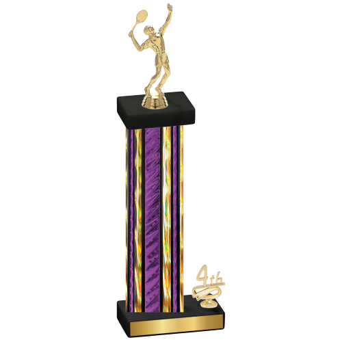 Accented Single Purple Glacier Fourth Place Tennis Trophy