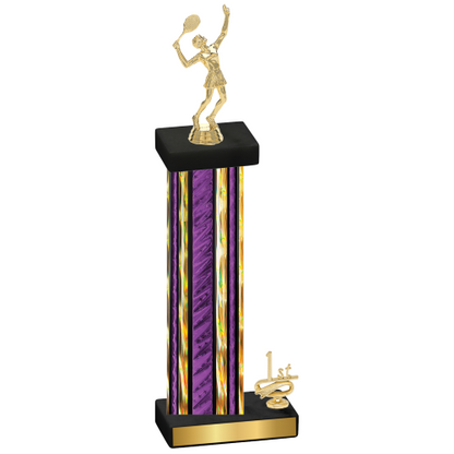 Accented Single Purple Glacier First Place Tennis Trophy