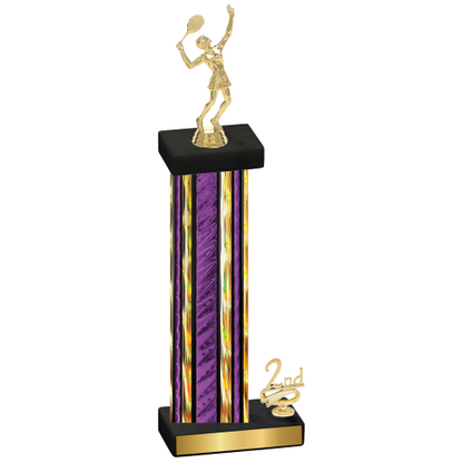 Accented Single Purple Glacier Second Place Tennis Trophy