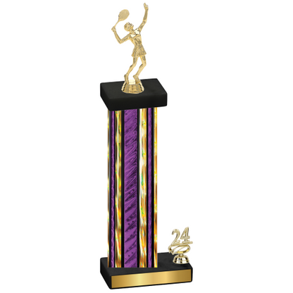 Accented Single Purple Glacier Year Tennis Trophy