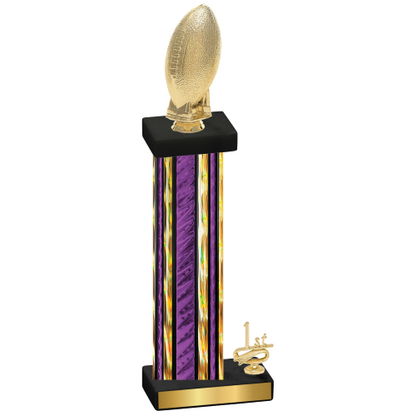 Accented Single Purple Glacier First Place Football Trophy