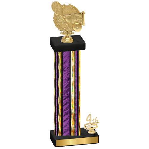 Accented Single Purple Glacier Fourth Place Tennis Trophy