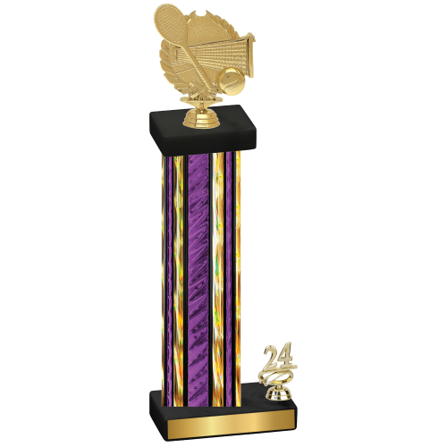 Accented Single Purple Glacier Year Tennis Trophy