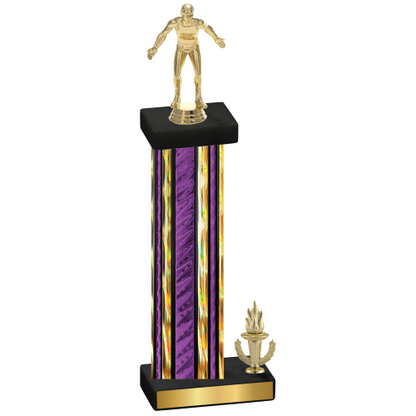 Accented Single Purple Glacier Victory Wrestling Trophy