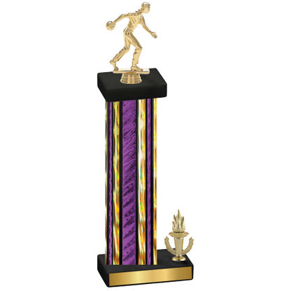 Accented Single Purple Glacier Victory Bowling Trophy