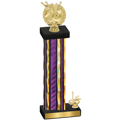 Accented Single Purple Glacier First Place Bowling Trophy