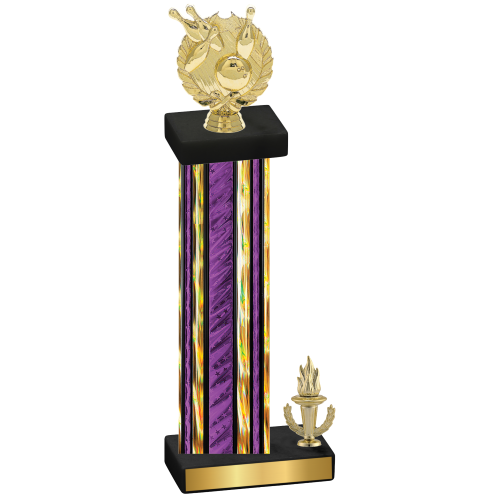 Accented Single Purple Glacier Victory Bowling Trophy