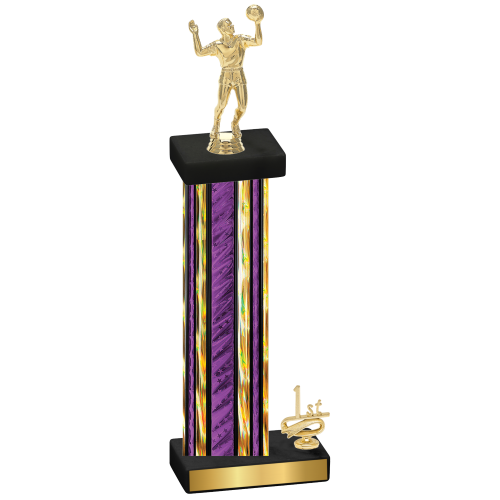 Accented Single Purple Glacier First Place Volleyball Trophy