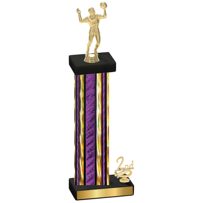 Accented Single Purple Glacier Second Place Volleyball Trophy