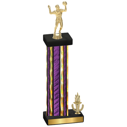 Accented Single Purple Glacier Victory Volleyball Trophy