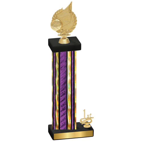 Accented Single Purple Glacier First Place Volleyball Trophy