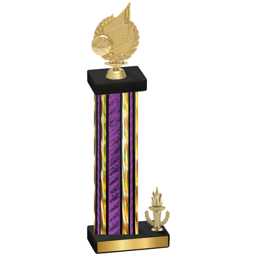 Accented Single Purple Glacier Victory Volleyball Trophy