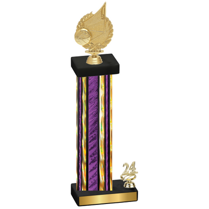 Accented Single Purple Glacier Year Volleyball Trophy