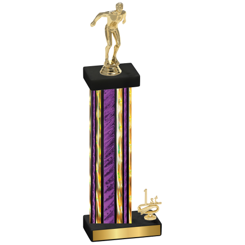 Accented Single Purple Glacier First Place Swimming Trophy