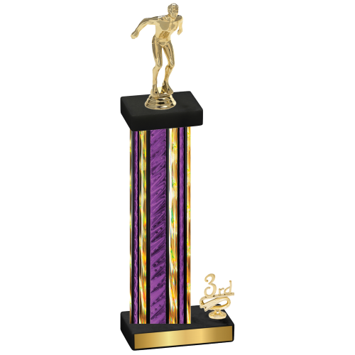 Accented Single Purple Glacier Third Place Swimming Trophy