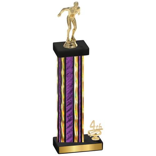 Accented Single Purple Glacier Fourth Place Swimming Trophy