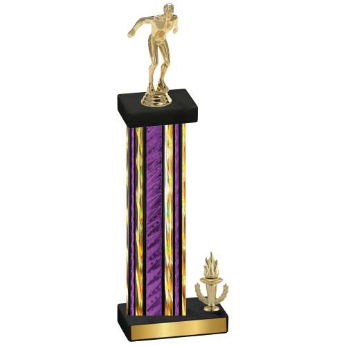 Accented Single Purple Glacier Victory Swimming Trophy