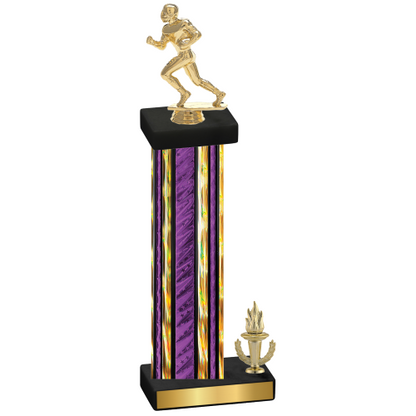 Accented Single Purple Glacier Victory Football Trophy