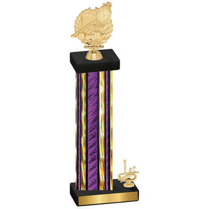 Accented Single Purple Glacier First Place Swimming Trophy