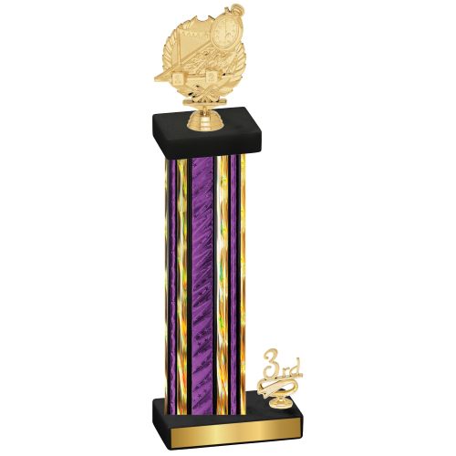 Accented Single Purple Glacier Third Place Swimming Trophy