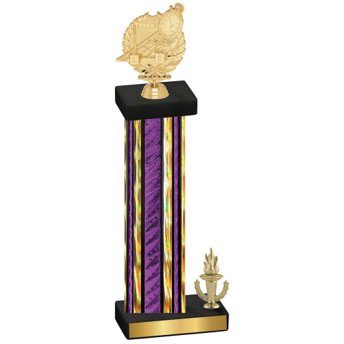 Accented Single Purple Glacier Victory Swimming Trophy