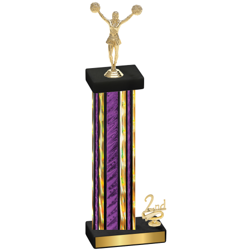 Accented Single Purple Glacier Second Place Cheerleading Trophy