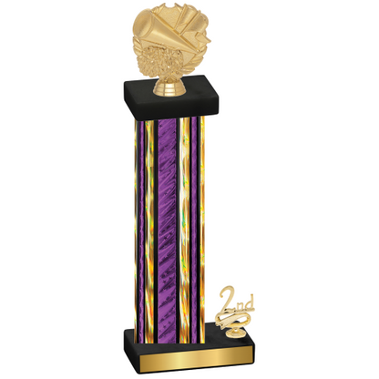 Accented Single Purple Glacier Second Place Cheerleading Trophy