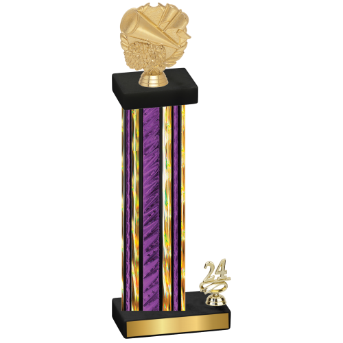 Accented Single Purple Glacier Year Cheerleading Trophy