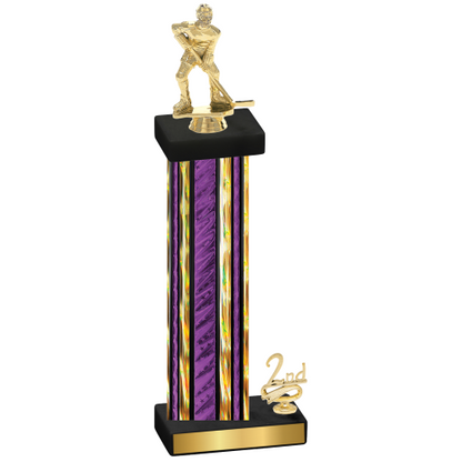 Accented Single Purple Glacier Second Place Hockey Trophy