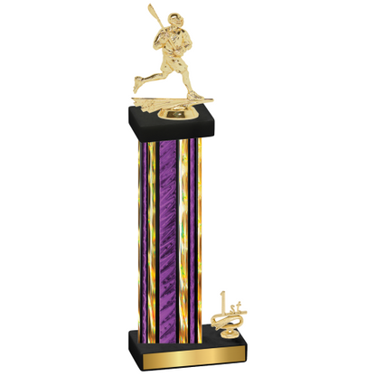 Accented Single Purple Glacier First Place Lacrosse Trophy