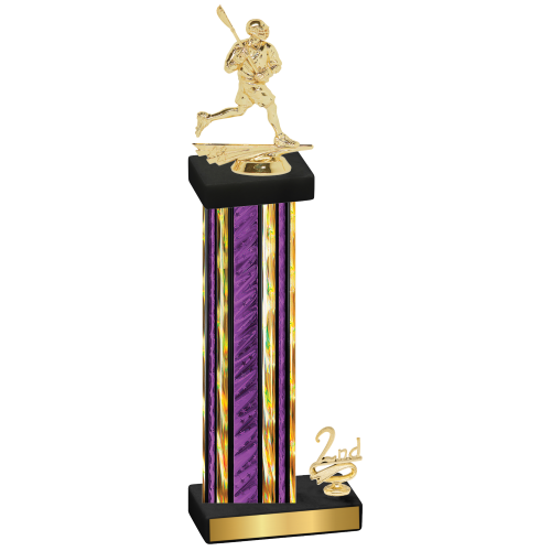 Accented Single Purple Glacier Second Place Lacrosse Trophy