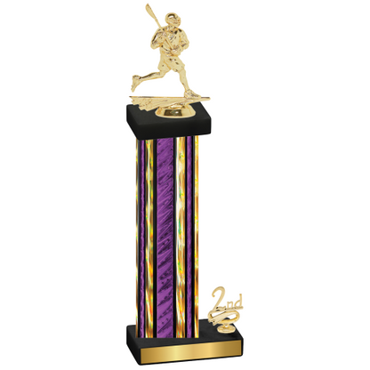 Accented Single Purple Glacier Second Place Lacrosse Trophy