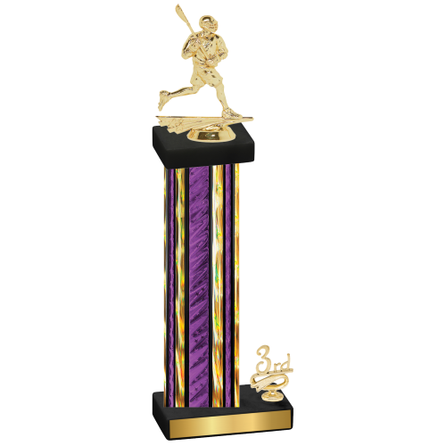 Accented Single Purple Glacier Third Place Lacrosse Trophy