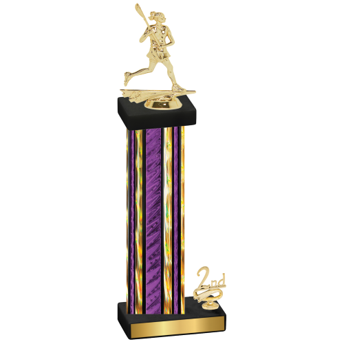 Accented Single Purple Glacier Second Place Lacrosse Trophy