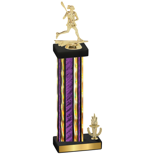 Accented Single Purple Glacier Victory Lacrosse Trophy